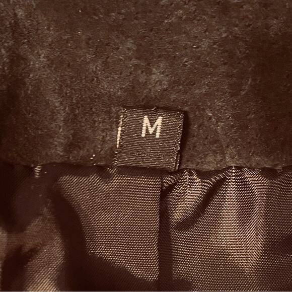 Vintage Suede Cropped Lady Jacket Womens Medium Dark Grey Green Fitted Fall - Picture 7 of 10